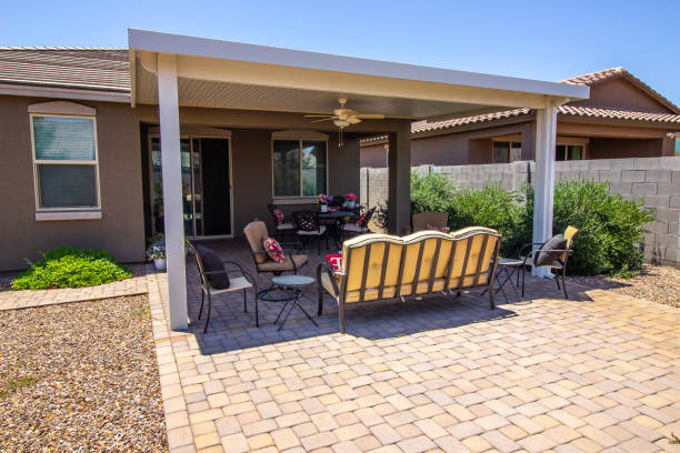 istock Back Yard Patio Furniture Under Pergola 2157833834