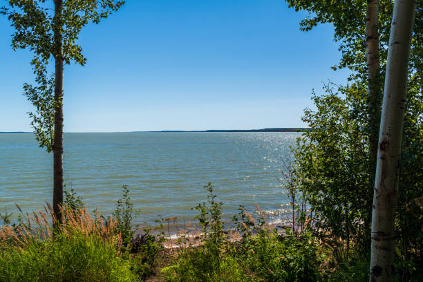 Mackenzie River flows near Fort Providence, Northwest Territories, Canada