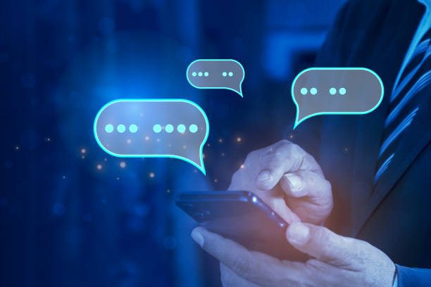 istock Businessman using application chat on smartphone for online marketing. Chatting to find information about products and services. Social network concepts, Social media marketing concept. 2157838692