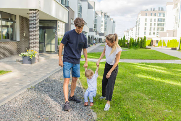 istock Happy family in the yard. 2157841564