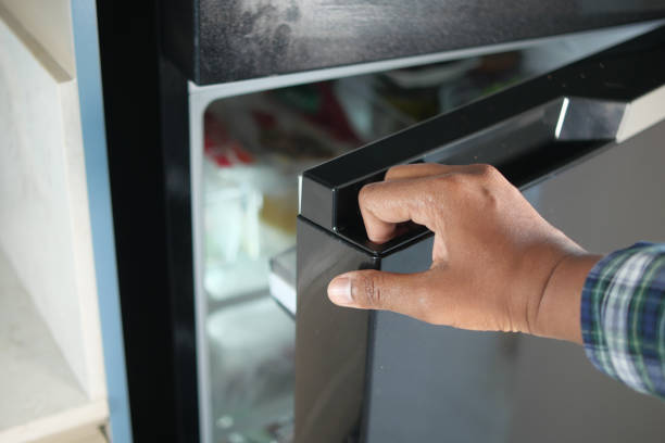 istock half open fridge with food and vegetables , 2157846368