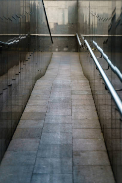 istock Accessible exit of an underground crossing, equipped for people with limited mobility 2157852175