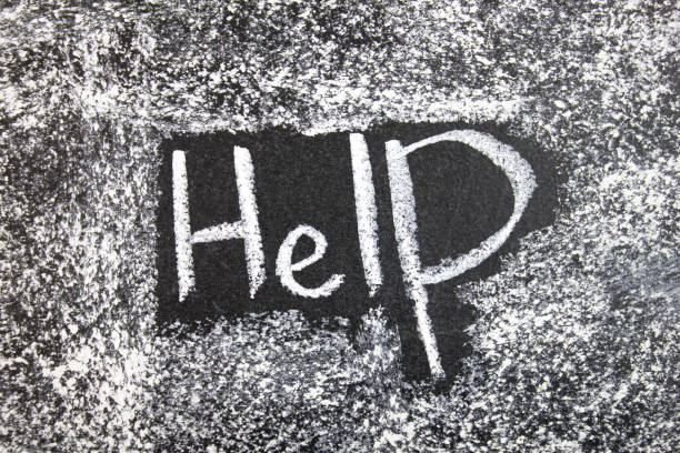 Help me with the text, the word on the chalkboard. Help, writing concept.