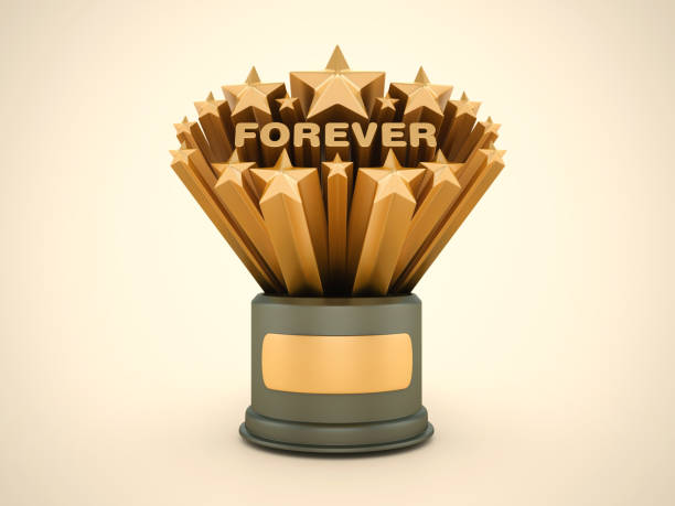 istock Gold Stars with Forever Word on Trophy 2157855318