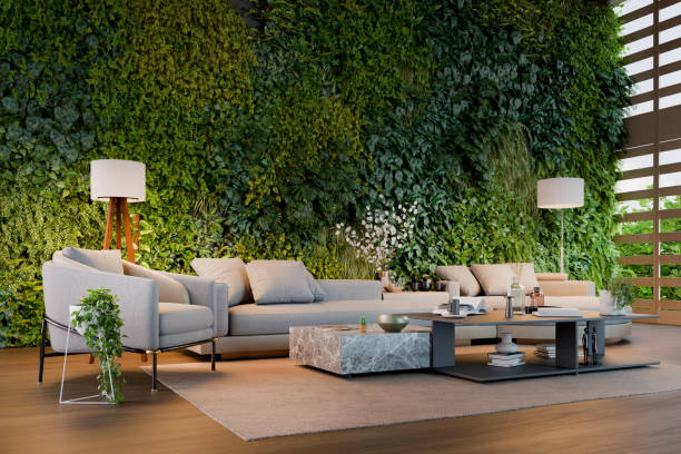 istock Living room with vertical plants 2157857259