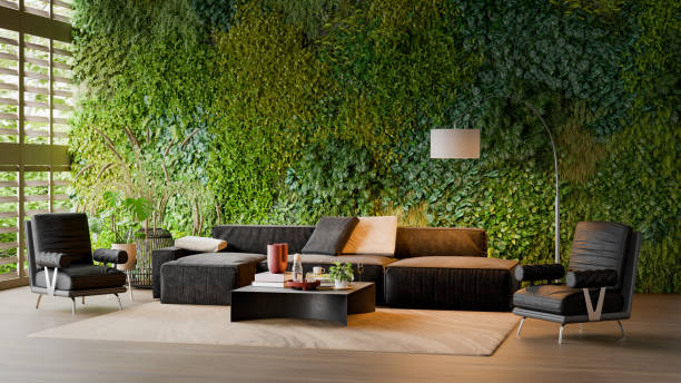 istock Living room with vertical plants 2157857299