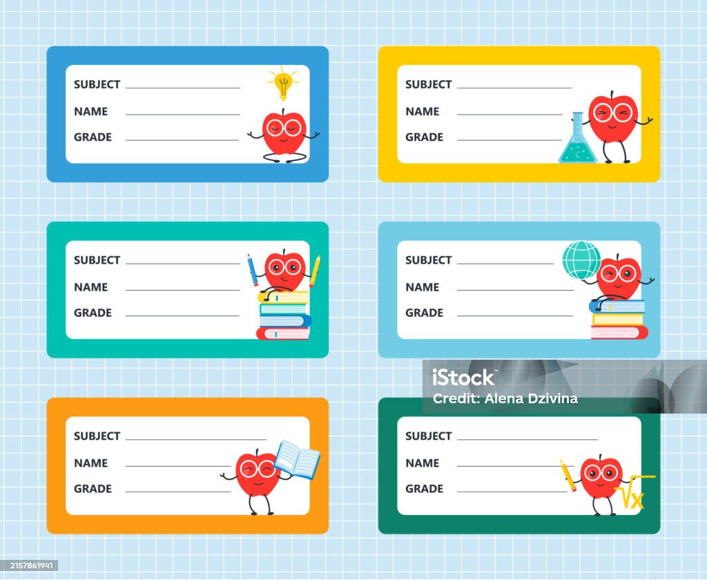 School Note Label School Labels02 Stock Illustration - Download Image Now - Advertisement ...