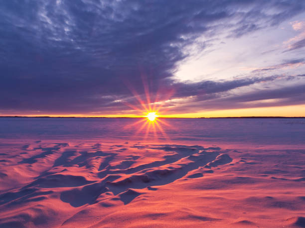 Eagle Pond, Acadia National Park near Bar Harbor Maine on Mount Desert Island in the Winter.