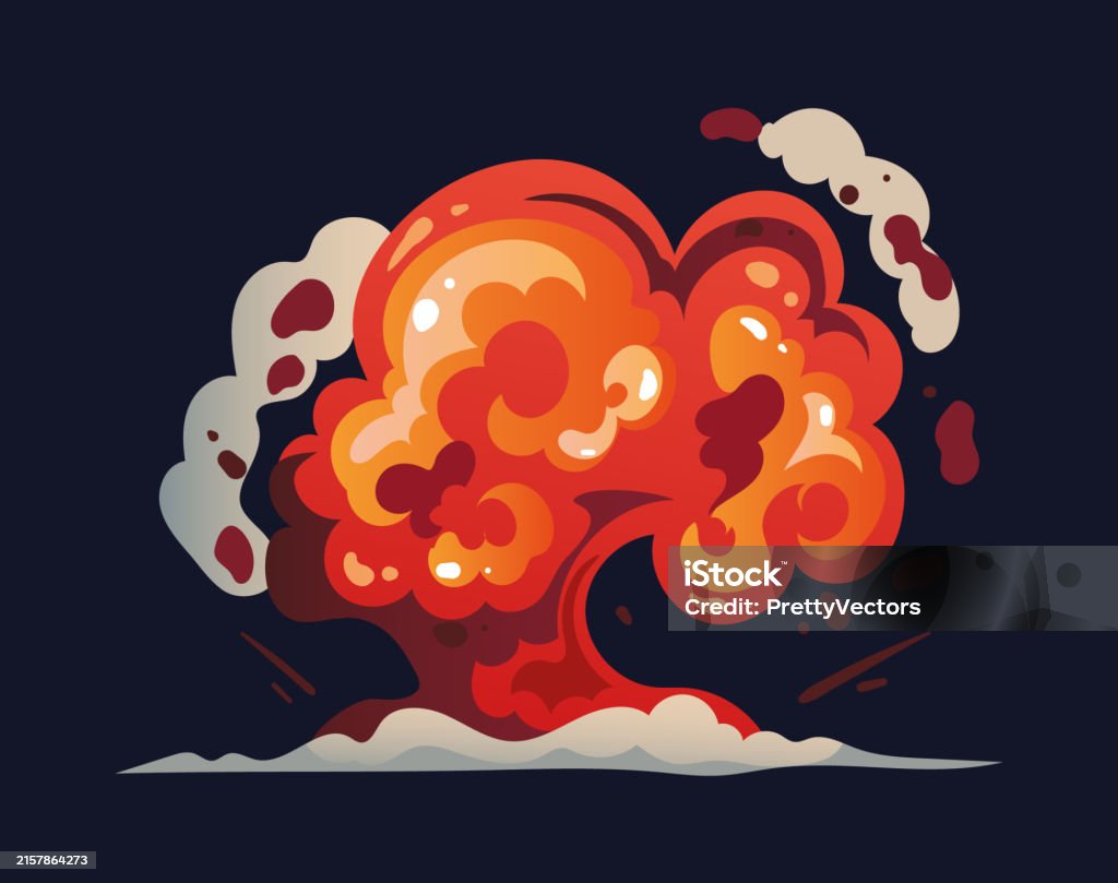 Explosion Fire Bomb Blast Boom Animation Explosive Effect Isolated ...