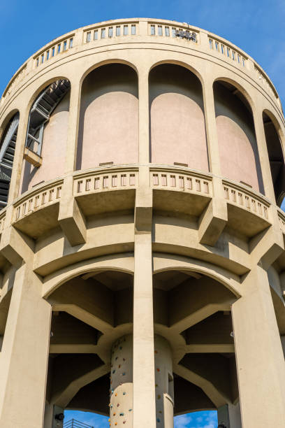 istock Debrecen Big Forest Nature Conservation Area. A water tower is an elevated structure supporting a water tank constructed at a height sufficient to pressurize a distribution system for potable water. 2157866016
