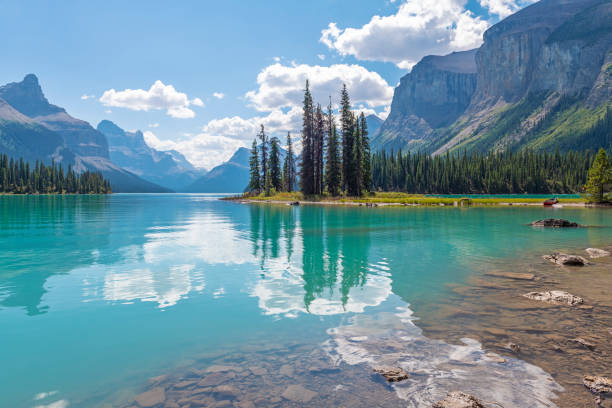 istock Spirit Island reflection, Jasper, Canada 2157868319