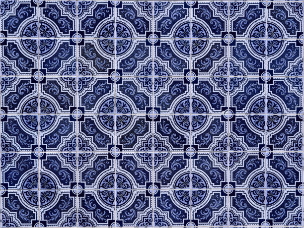 istock Ornate blue and white tiles featuring intricate patterns and designs 2157877889