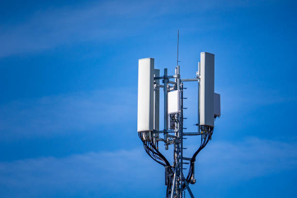 istock Cell Tower Antenna Against Clear Blue Sky During Daytime 2157881698