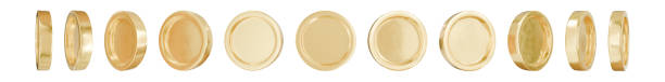 istock Golden money set. Set of rotating gold coins 2157883939