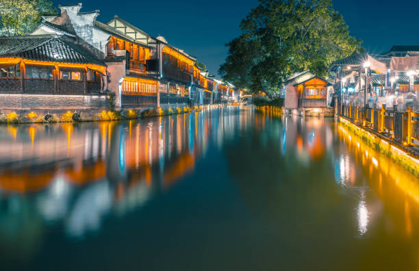 istock A Beautiful Historical Chinese water town at night 2157884739