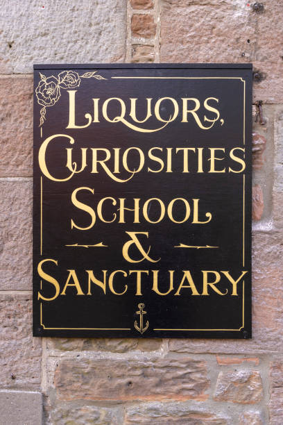 Lindisfarne, Holy Island, Berwick-upon-Tweed, Northumberland, England, Great Briton, United Kingdom. May 1, 2022. Sign for a shop on Holy Island. Editorial Use Only