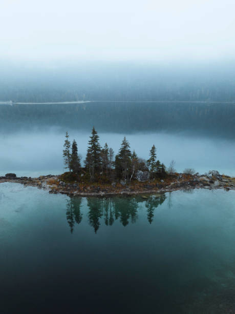 istock Drone shot of Eibsee lake, Germany 2157893125