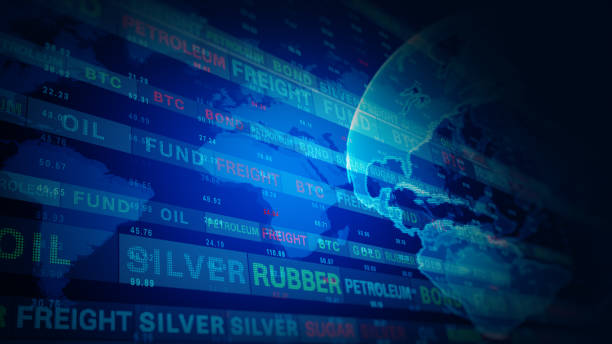 istock Global financial markets data visualization, Digital representation of global financial markets with various commodities, currencies, and indices displayed on a blue background. 3d rendering 2157893339