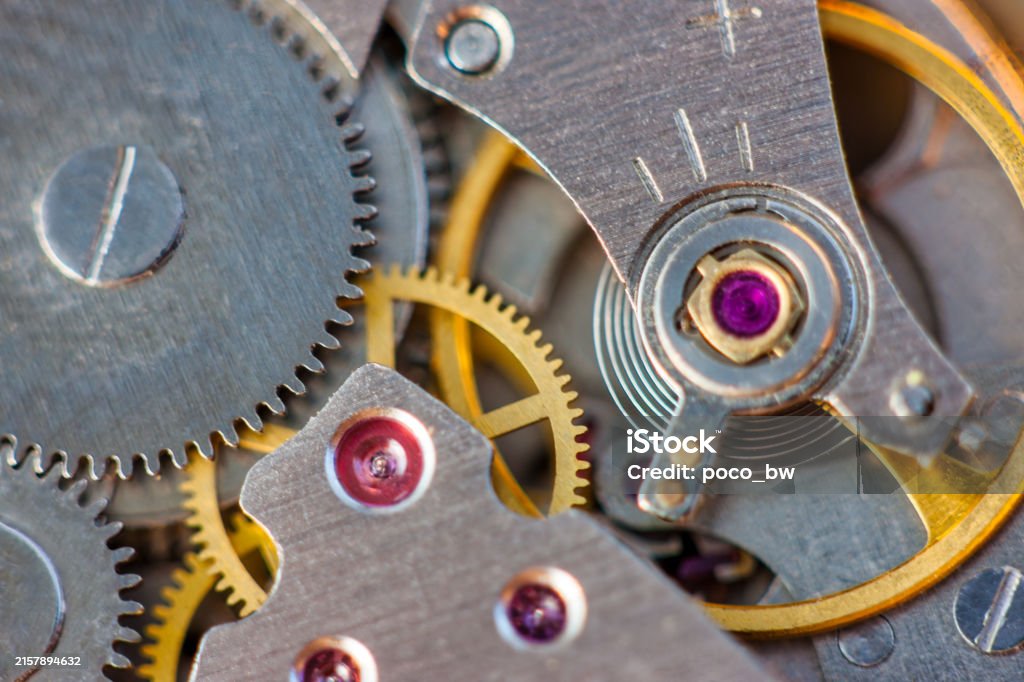 Ruby Watch Mechanism Wrist Watch Mechanism And Ruby Inside Time Passing Concept Stock Photo ...
