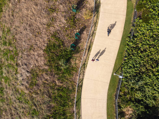 istock Aerial View Of Coastal Bicycle Path 2157895950