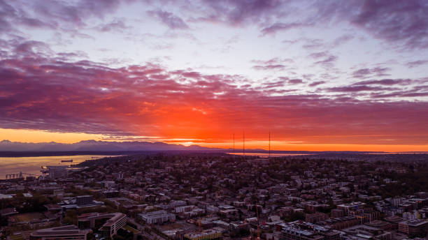 istock Sunset glow, mountains and sea 2157898469