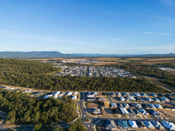 Drone view of new housing development