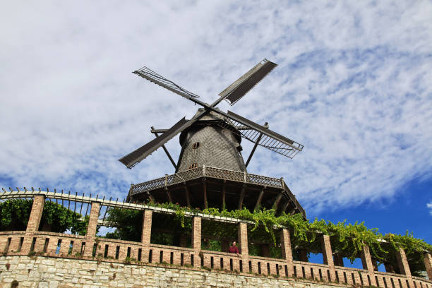 Potsdam, Germany - 15 Sep 2015: The vintage mill in Potsdam park, Germany