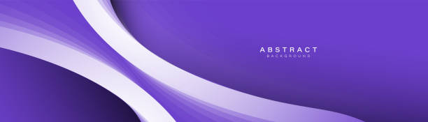 istock Abstract purple background with white geometric curved lines. Modern minimal trendy lines pattern horizontal. Vector illustration 2157904941