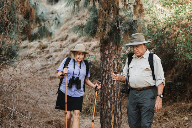 istock Active retired couple on a date in the forest 2157909293