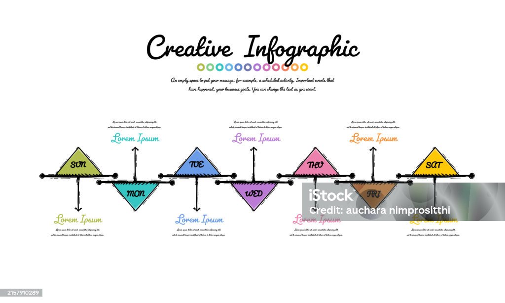 Week To Week Process Flow Ilustración de Hand Drawn Line Process Flow Chart Design Infographic ...