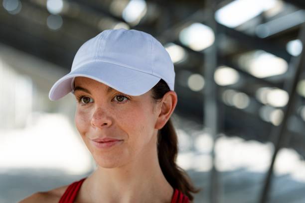 istock White baseball cap, sports apparel concept 2157912238
