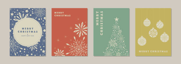 x'mas illusztrációs készlet - ünnep témájú stock illusztrációk