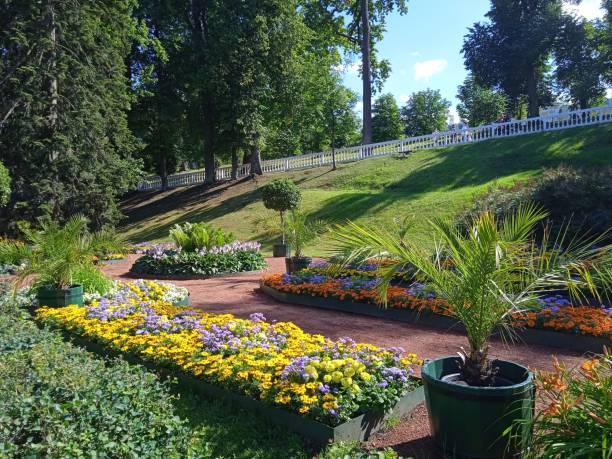 istock flower beds in the park 2157916361
