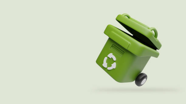 istock recycling concept An ecological system for recycling and reusing Ecological waste management and sustainable and economical way of life 3D recycling symbol on green trash can 2157920467