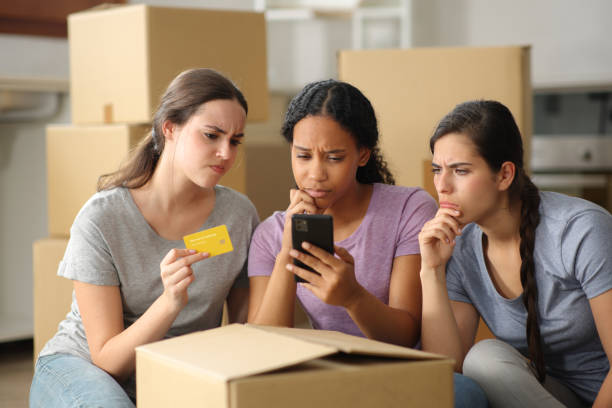 istock Suspicious roommates buying online moving house 2157920534
