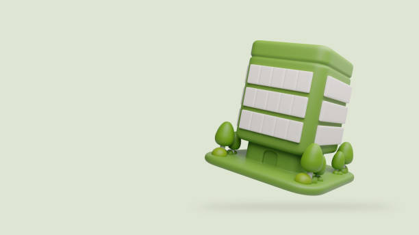 istock sustainable green building Eco-Friendly Building 3D, green skyscraper goals, environment, net zero, sustainability, with trees to reduce carbon dioxide. Green environment, corporate buildings, CO2 reduction 2157920621