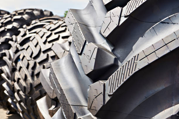 istock Rubber tire black for tractor agriculture 2157920903