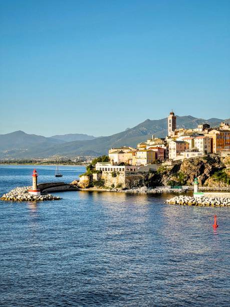 Bastia on Corsica from the sea side while arriving by ferry