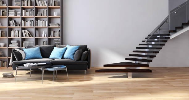 istock Large luxury modern bright interiors Living room mockup illustration 3D rendering image 2157922180