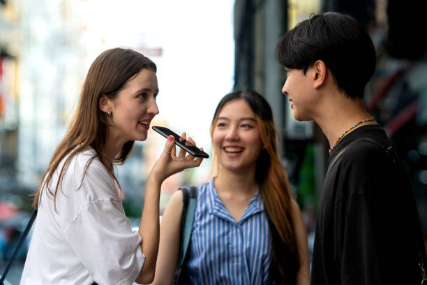 istock Foreign Tourist Using AI Translation Apps to communicate with Locals 2157923660