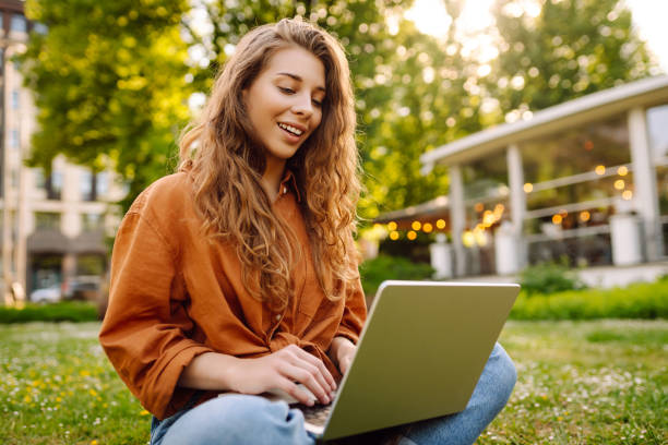 istock Girl speaking looking at laptop computer, 2157926281