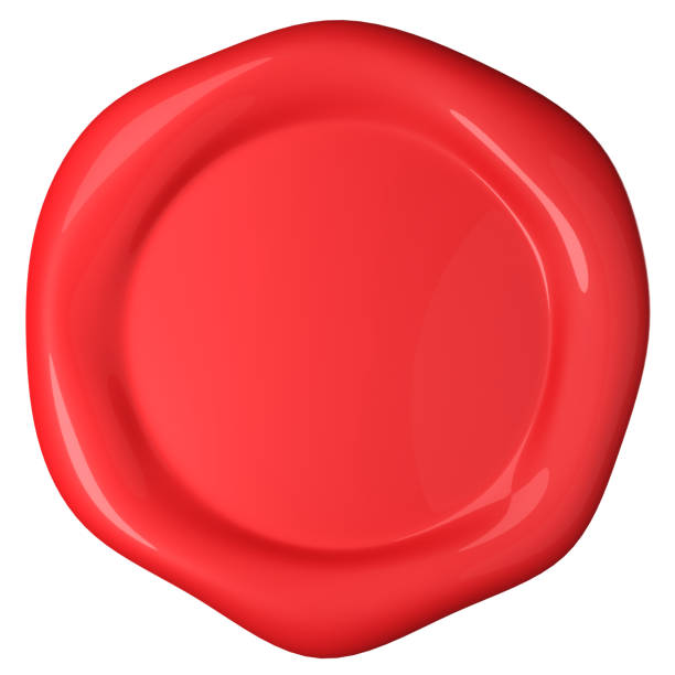 Vibrant red wax seal stamp without insignia. A rich, crimson wax seal typically used in securing confidential documents, presented without a symbol for versatile use.