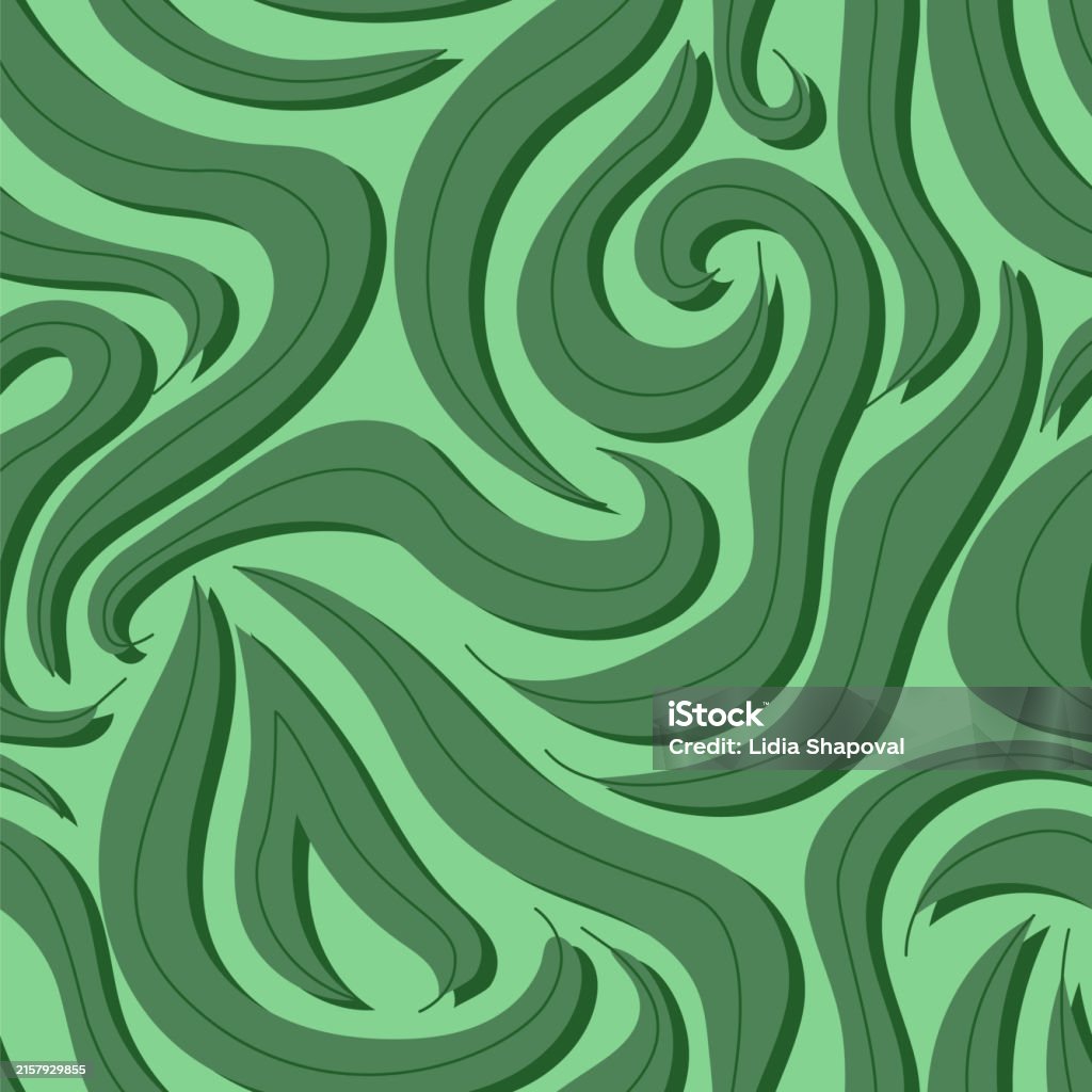Green Pattern Image Abstract Green Leaves Seamless Pattern Stock Illustration - Download ...