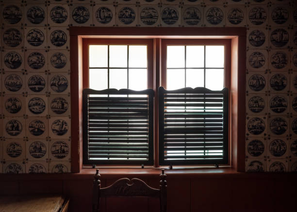 The old window in a room