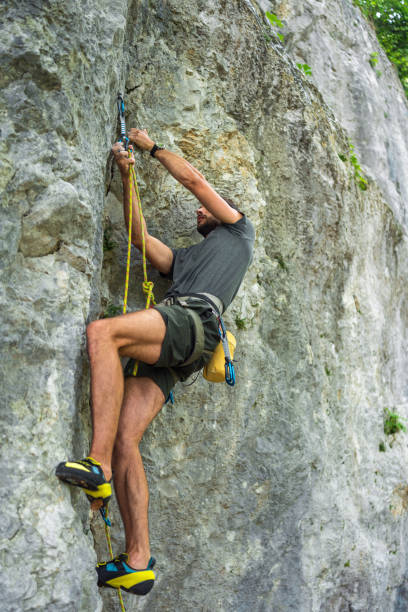 istock Caucasian Male on Rock Climbing Adventure 2157931213