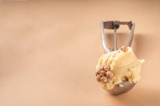 Healthy Vegan Chickpea ice cream, raw veggie vegetarian gelato made with banana and chickpeas