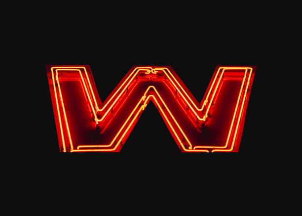 neon sign of W letter