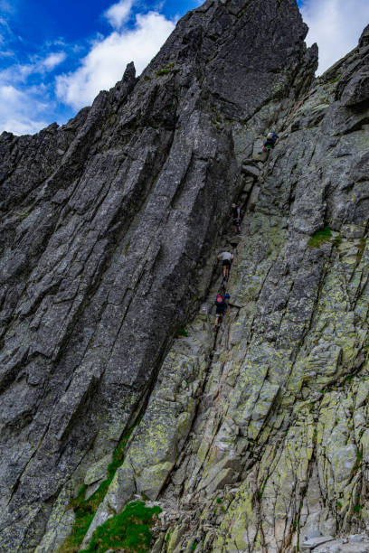 istock A gentle rocky slope with rock climbers 2157943549