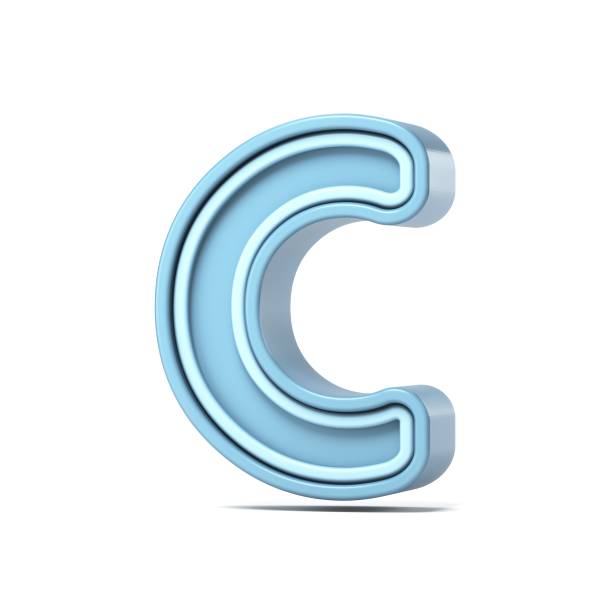 istock Pastel blue font Letter C 3D 2157945269