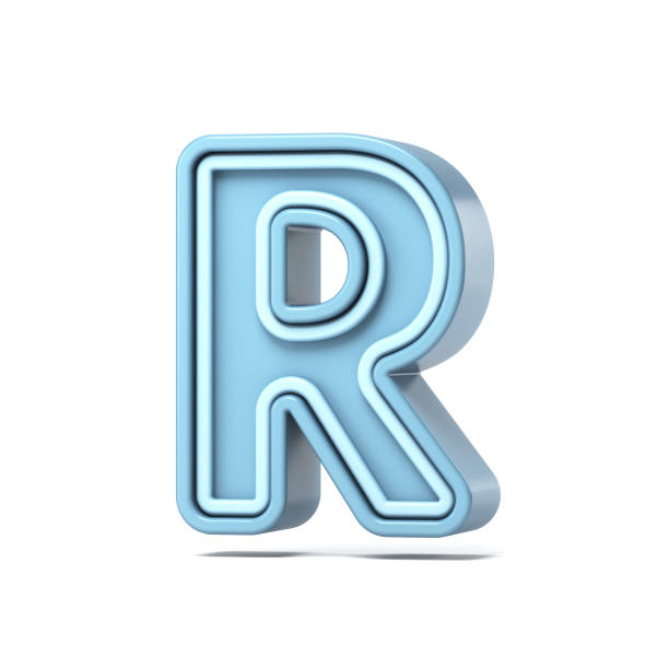 istock Pastel blue font Letter R 3D 2157945360